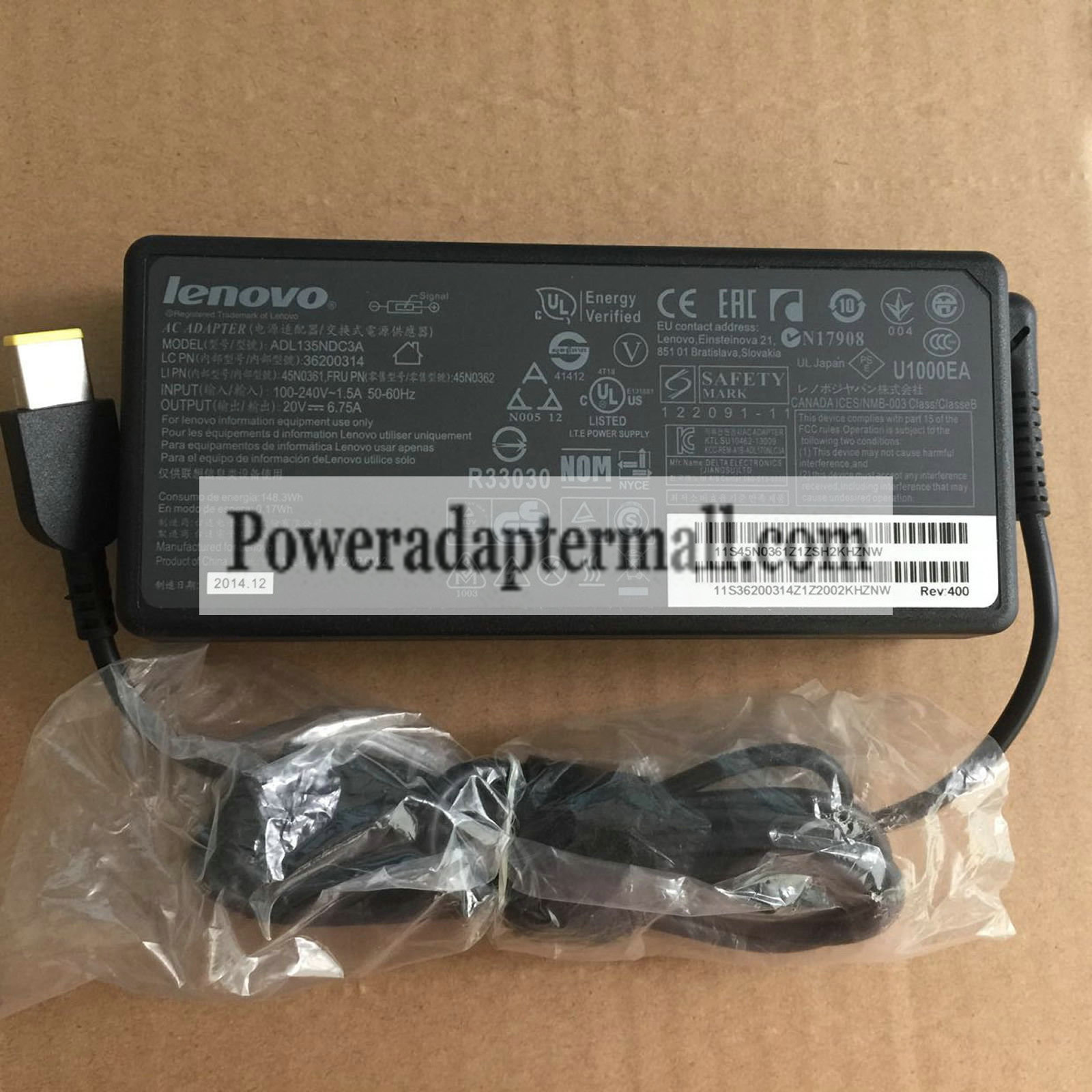 original 135W Lenovo T540p 45N0364 20V 6.75A power AC Adapter